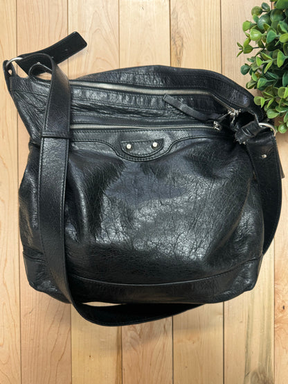 Balenciaga ‘Arena’ Black Leather Crossbody Messenger Bag