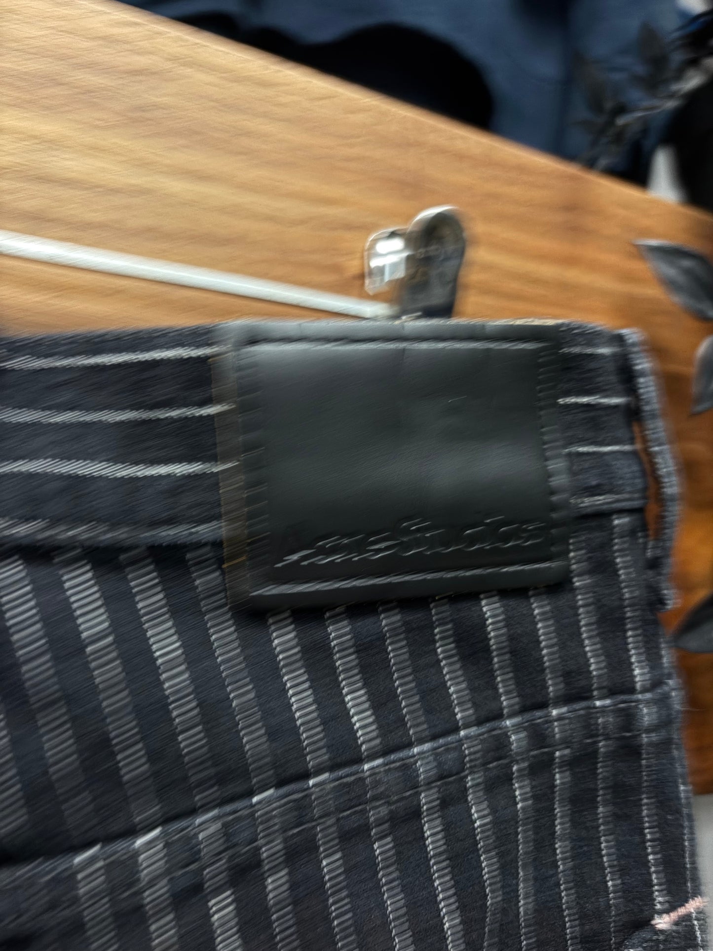Acne Studios Pinstripe Black/White Flared Leg Denim