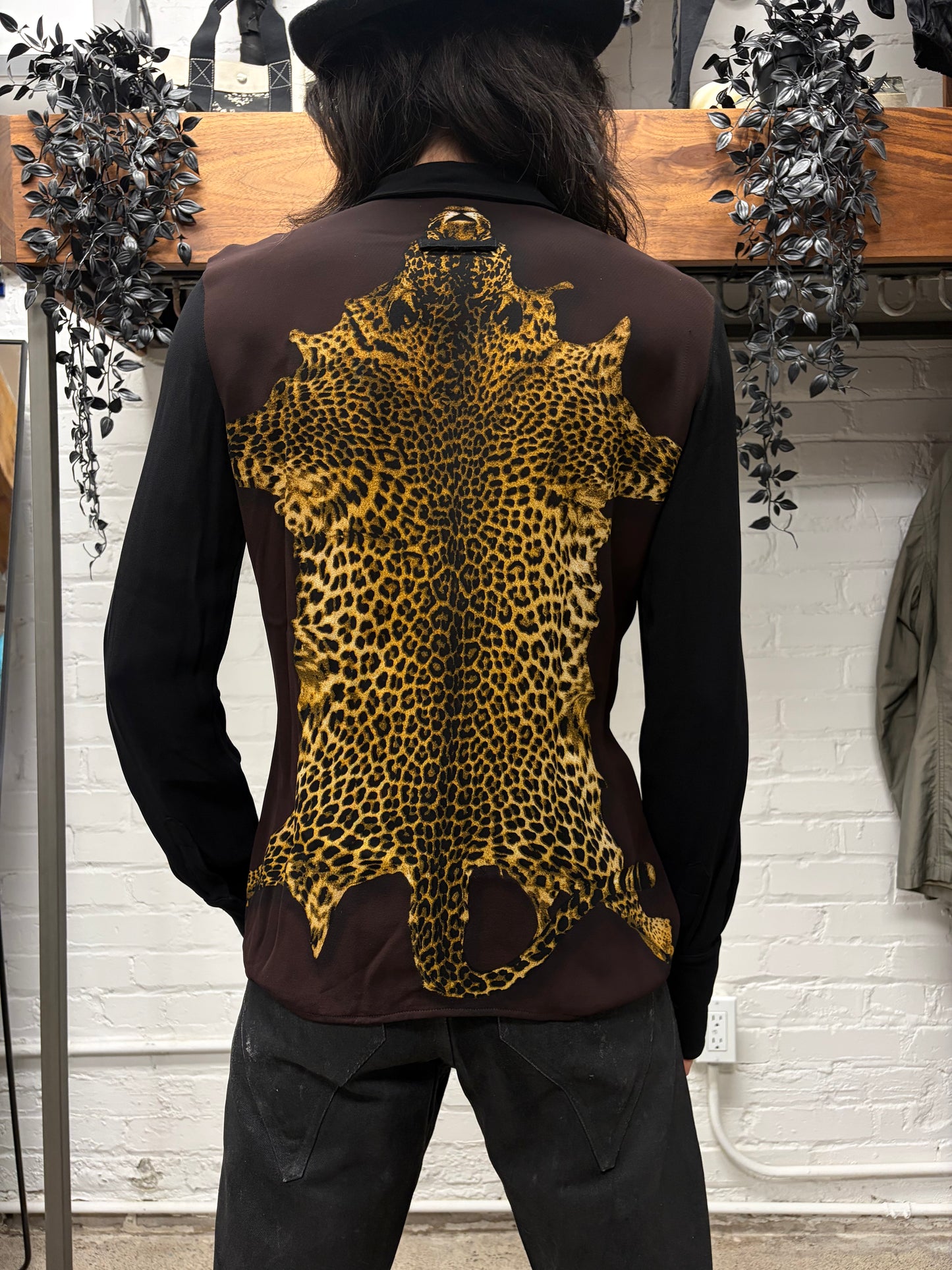 AW1998 Jean Paul Gaultier ‘Leopard Hide’ Button Snap Collared Evening Shirt