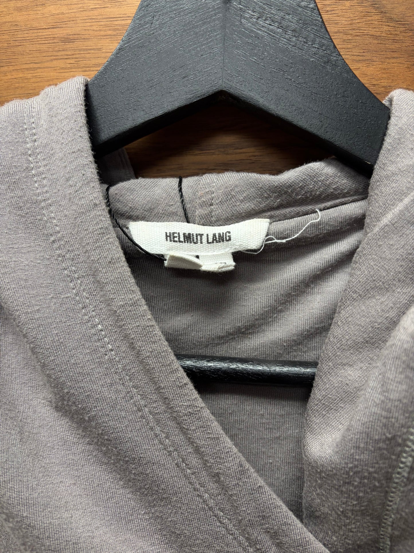 Helmut Lang Brown Asymmetric Zip-Up Hoodie