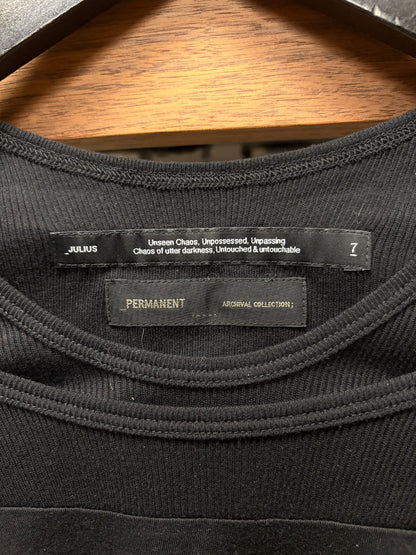 SS2025 Julius Layered Ribbed Black Tank Top/T-Shirt