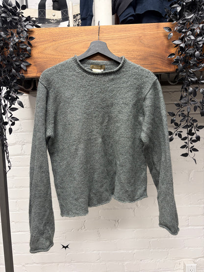 Vintage Yohji Yamamoto ‘Y’s for Men’ Asymmetric Green Wool Knit Sweater