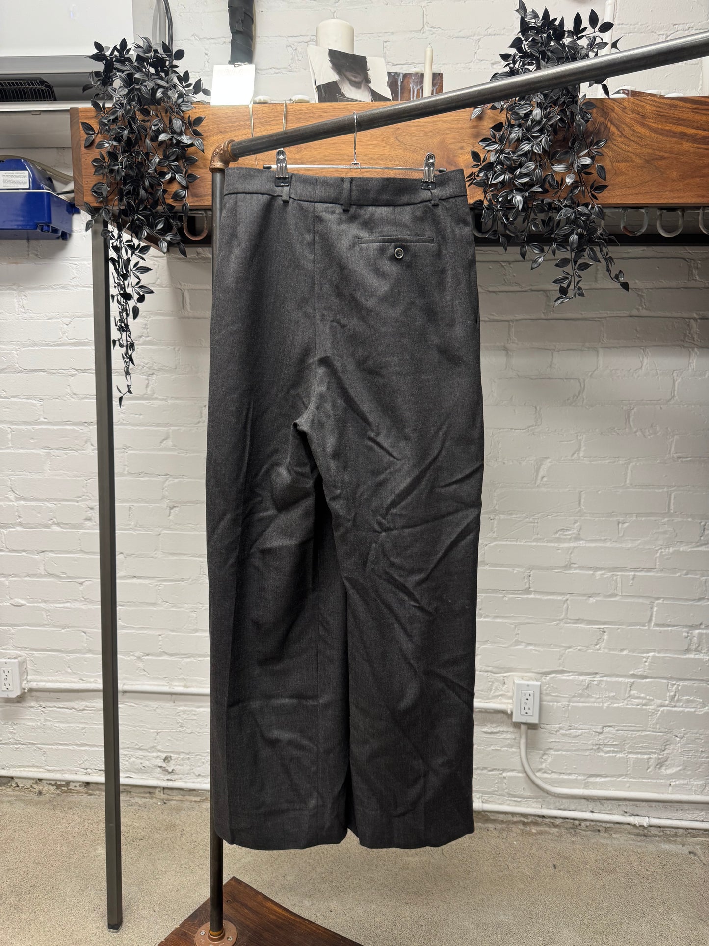 Acne Studios ‘Poffee’ Asymmetric Waistband Wide Leg Brown Trousers