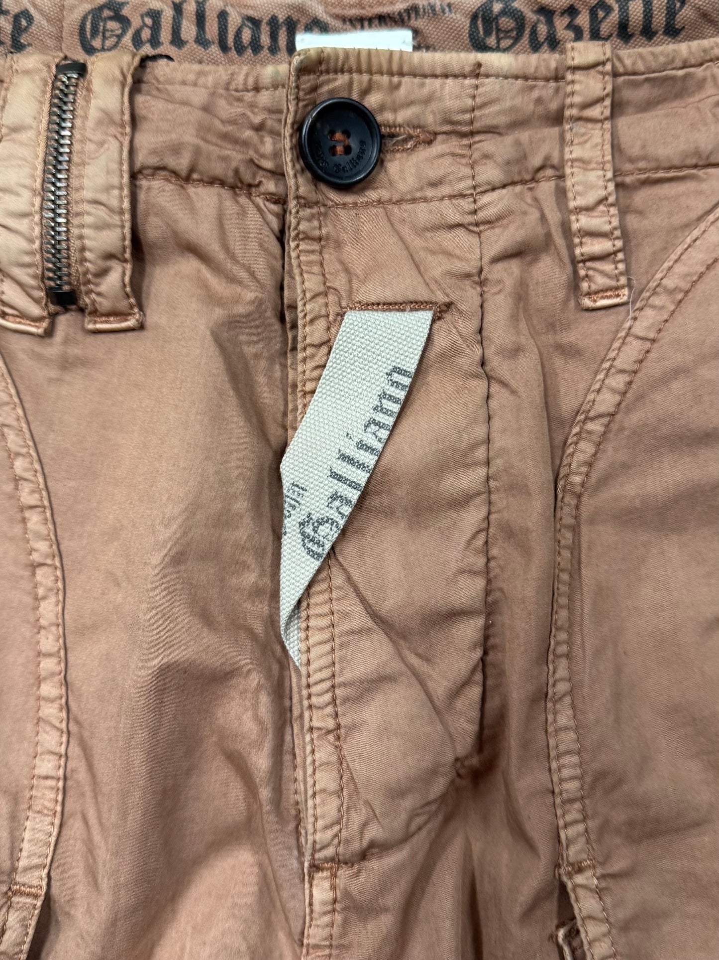 John Galliano Cargo Pocket Drop Crotch Pod Shorts