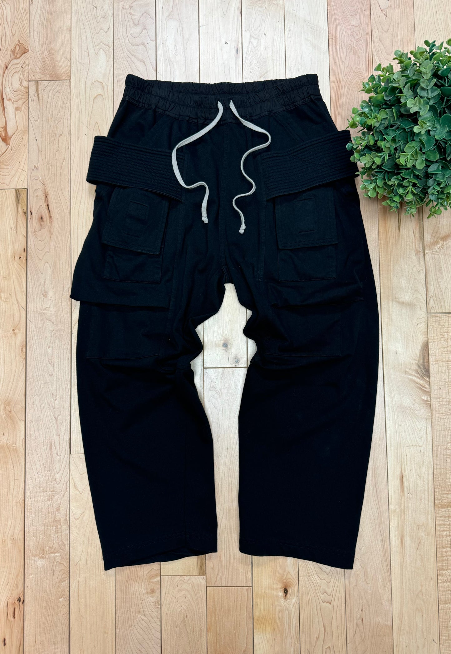 Rick Owens ‘Creatch’ Black Cotton Cargo Pants