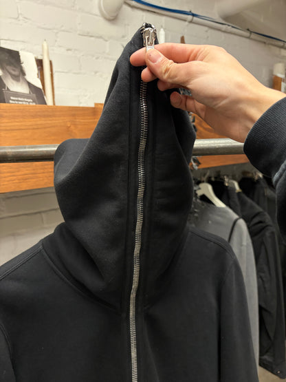 Rick Owens ‘Gimp’ Black Patched Cargo Back Full-Zip Hoodie
