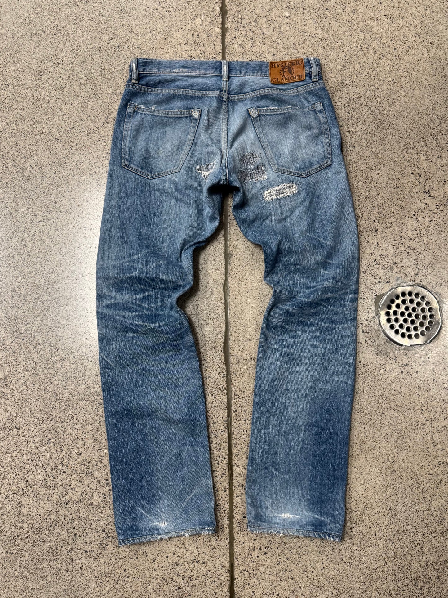 Hysteric Glamour ‘Studded’ Distressed Blue Skinny Denim