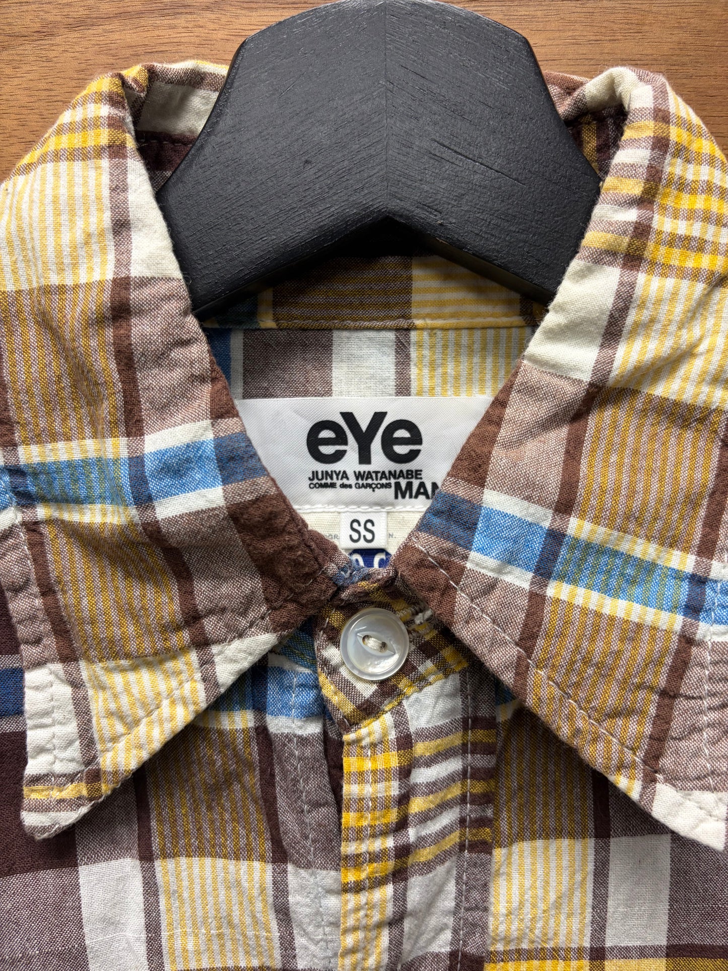 SS2006 Junya Watanabe x Post Overalls Plaid Short Sleeve Button Up Shirt