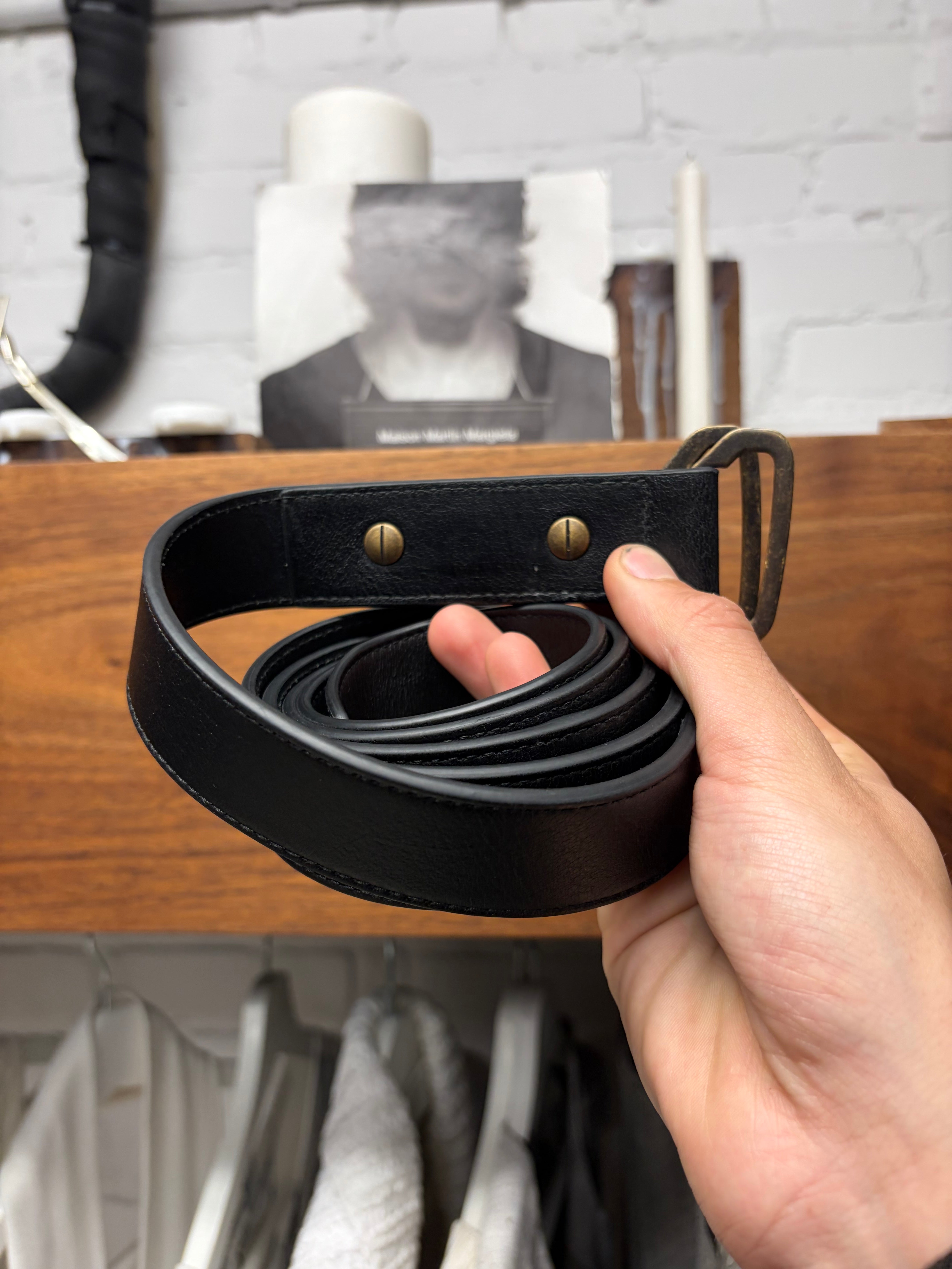 Balenciaga 'Bottle Opener' Black Leather Belt – Alex Maxamenko