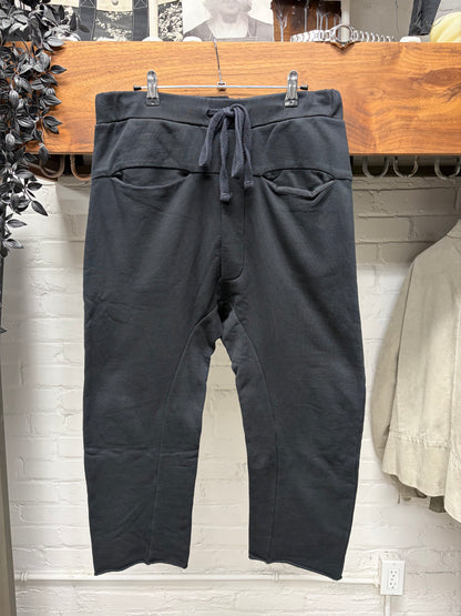 Thom Krom Drop Crotch ‘Pod’ Black Cotton Drawstring Shorts