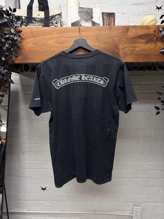 Vintage Chrome Hearts Fuck You ‘Scroll Logo’ Black Graphic T-Shirt