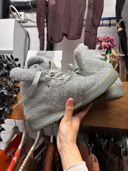 2013 Jeremy Scott x Adidas Silver ‘Tinsel Bear’ High Top Sneakers