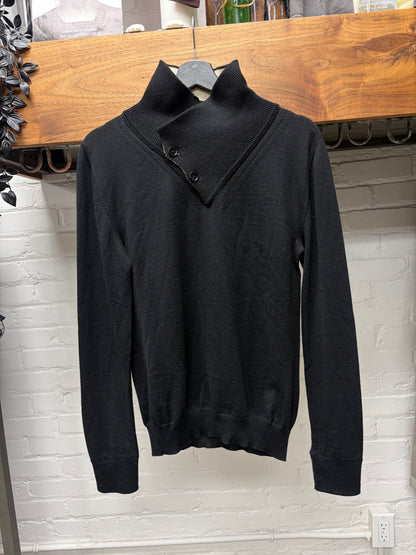 AW2009 Dior Homme ‘Angles’ Black Asymmetrical Collar Ribbed Knit