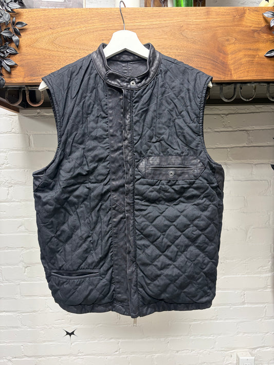 Maison Martin Margiela Reversible Black Waxed/Quilted Cotton Vest