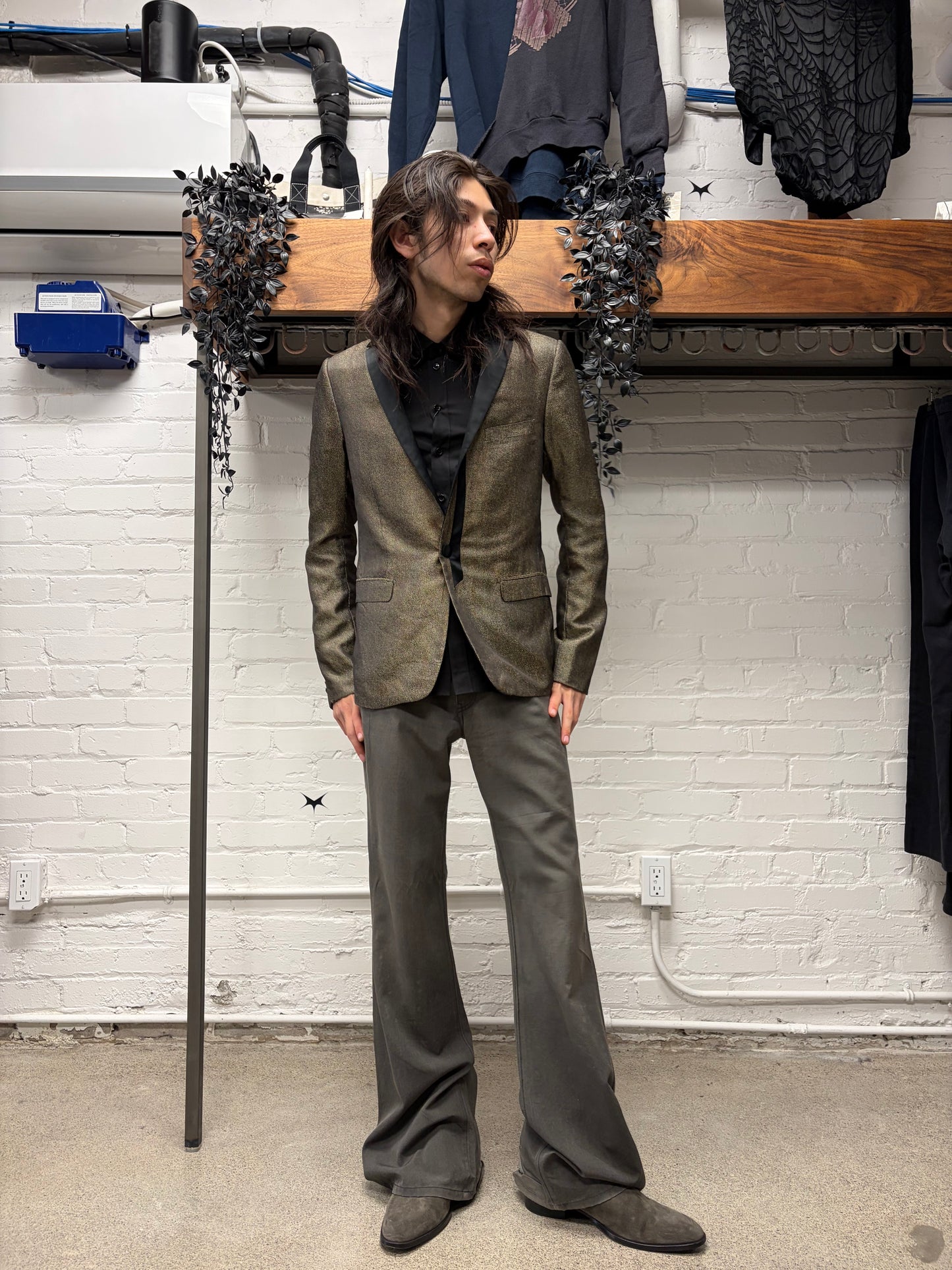 AW2008 Dior Homme ‘Lumiere du Nord’ Iridescent Gold Tuxedo Blazer