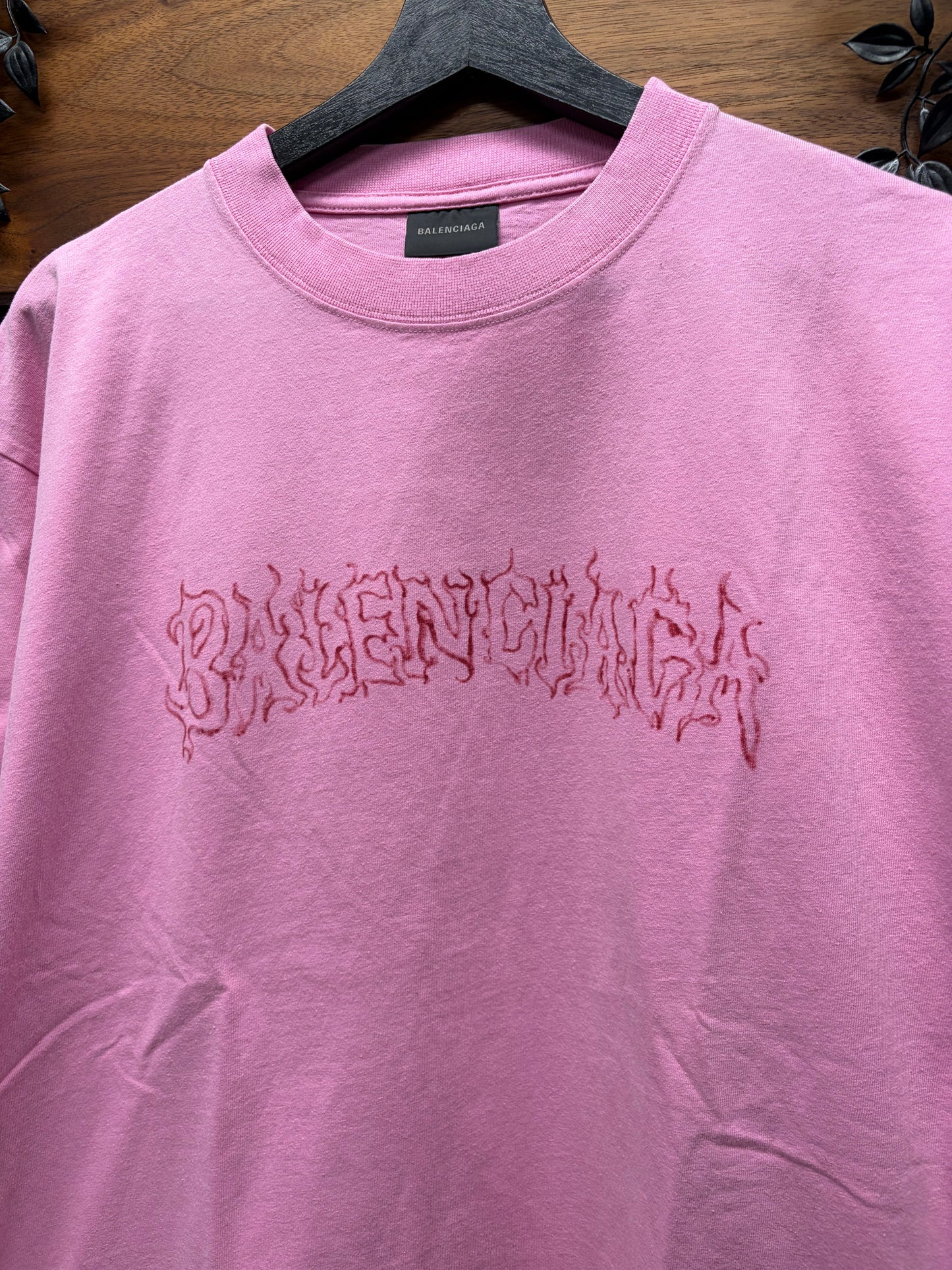 SS2024 Balenciaga ‘DIY Metal Logo’ Pink Oversized Graphic T-Shirt