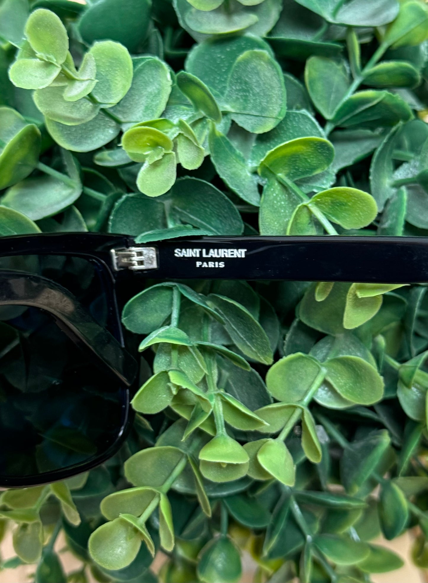 Saint Laurent ‘SL 1 002’ Square Frame Black Sunglasses