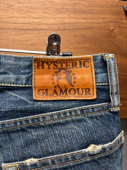 Hysteric Glamour Studded Raw Washed Blue Skinny Jeans