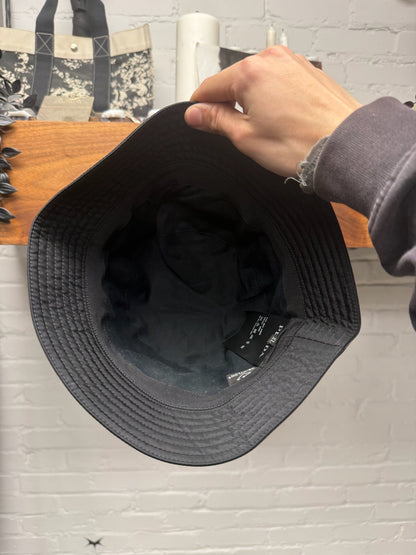 Prada Black Nylon ‘Saffiano’ Logo Bucket Hat