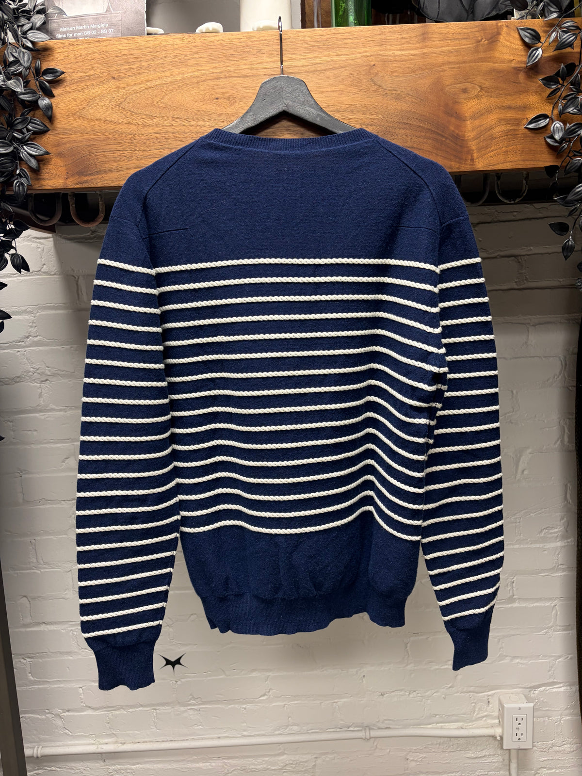 Dior Homme Blue/White Striped Knit Sweater