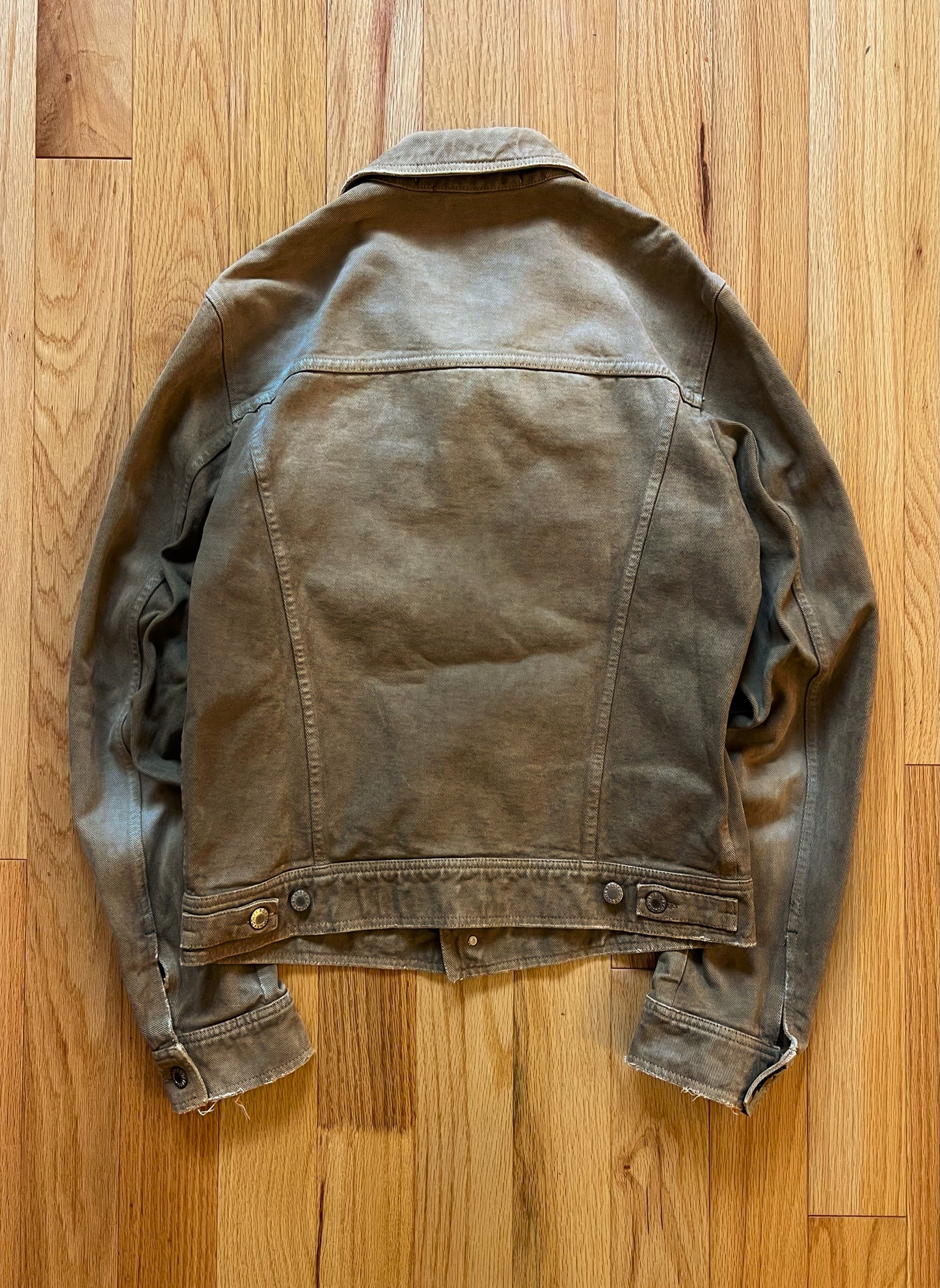 2000s Dolce & Gabbana Dirt Wash Brown Denim Trucker Jacket