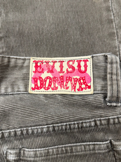 Evisu Embroidered ‘Gull Logo’ Flared Corduroy Pants