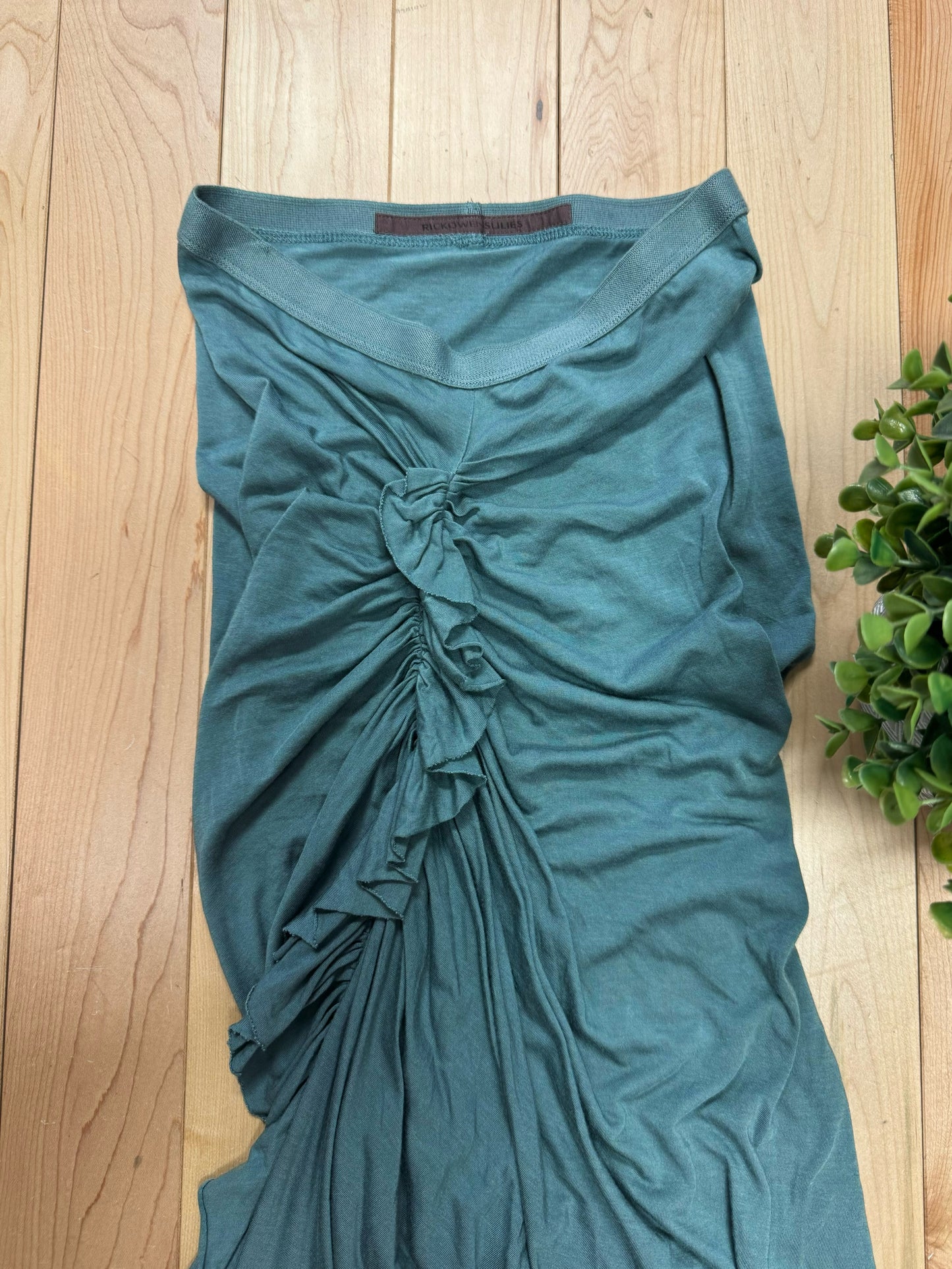 Rick Owens Lillies ‘Steel Blue’ Draped Maxi Skirt