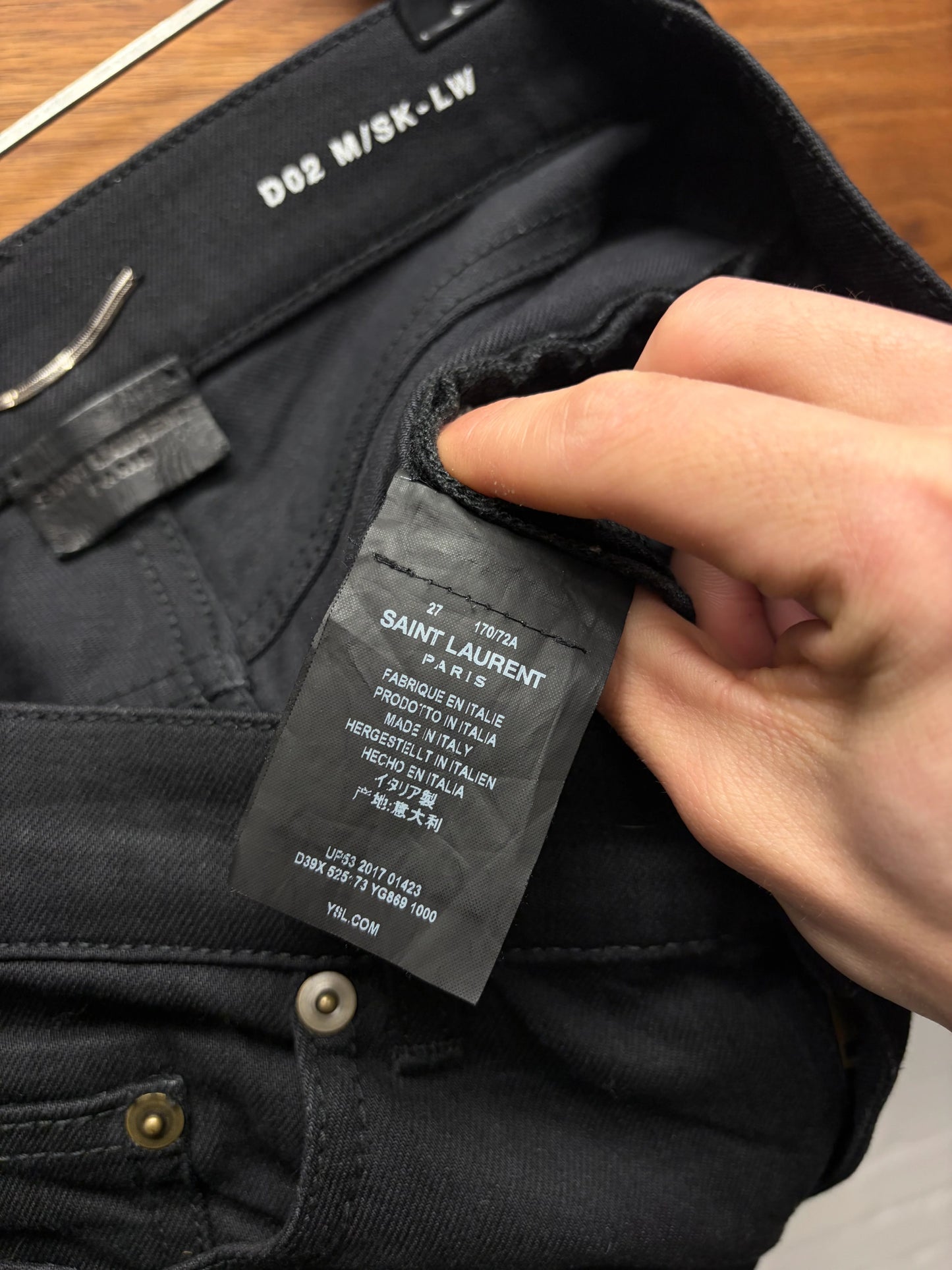 2017 Saint Laurent ‘D02’ Black Skinny Jeans