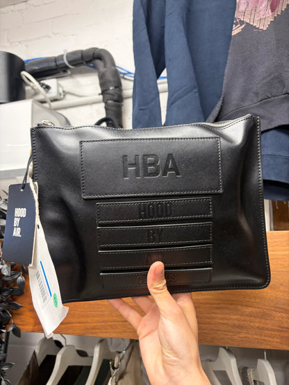 Hood By Air ‘Classics’ Embossed Black Leather Square Pouch
