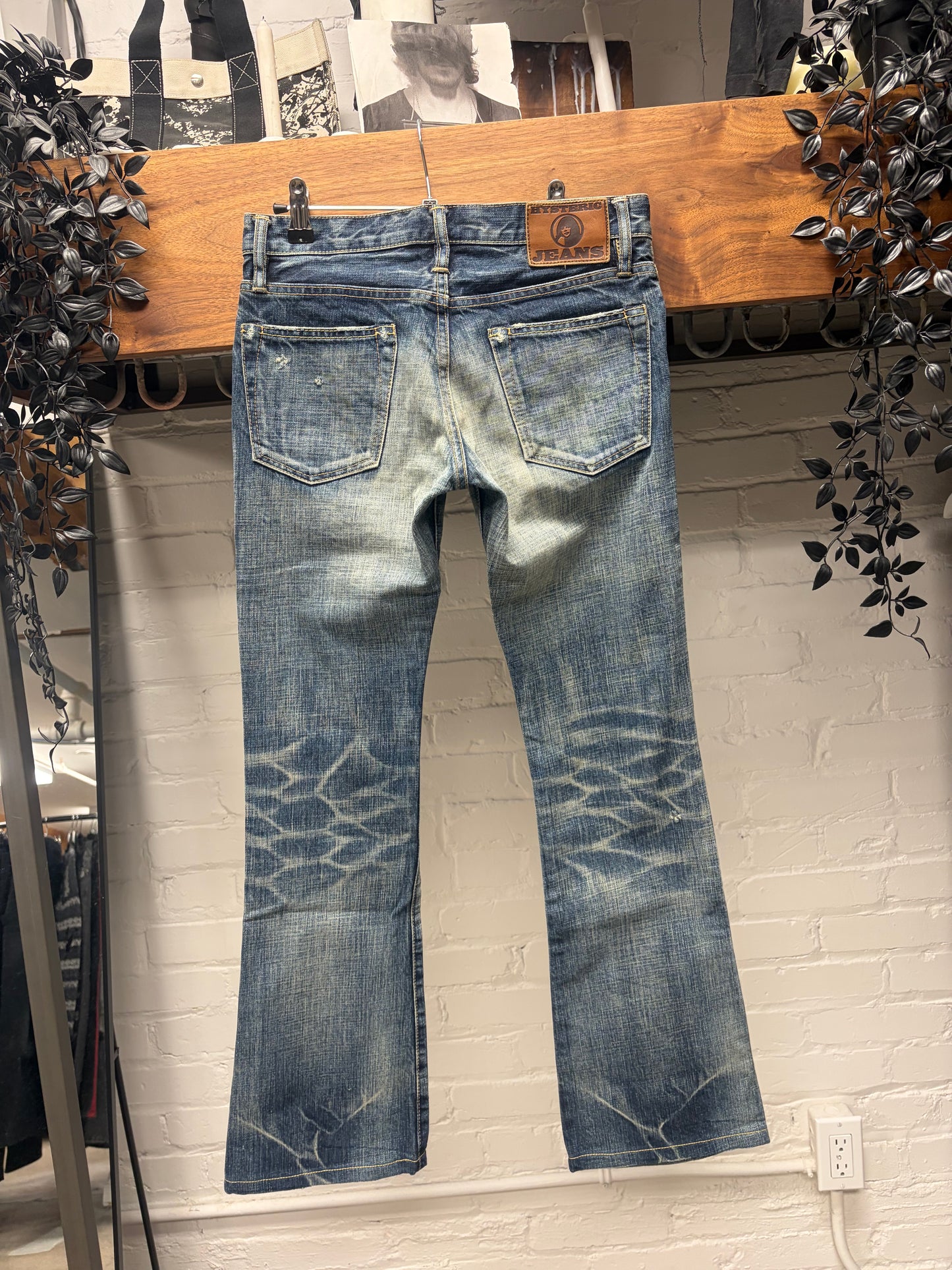 Hysteric Glamour Studded Blue Flared Leg Denim