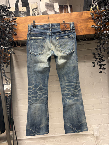 Hysteric Glamour Studded Blue Flared Leg Denim