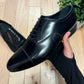 Burberry Matte Black Calfskin Leather Oxford Shoes