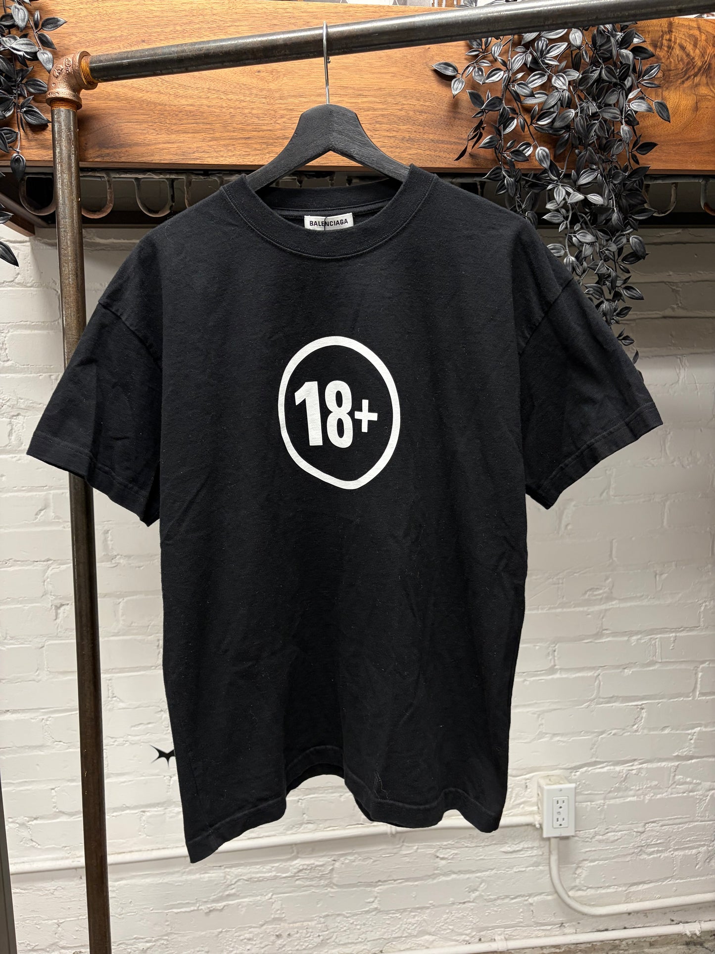 SS2019 Balenciaga ‘18+’ Black/White Graphic T-Shirt
