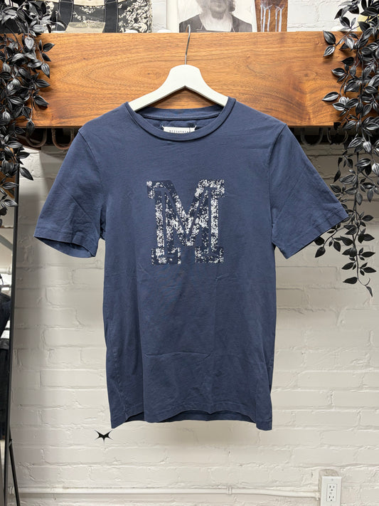 SS2017 Maison Margiela ‘Varsity Logo’ Navy Blue T-Shirt