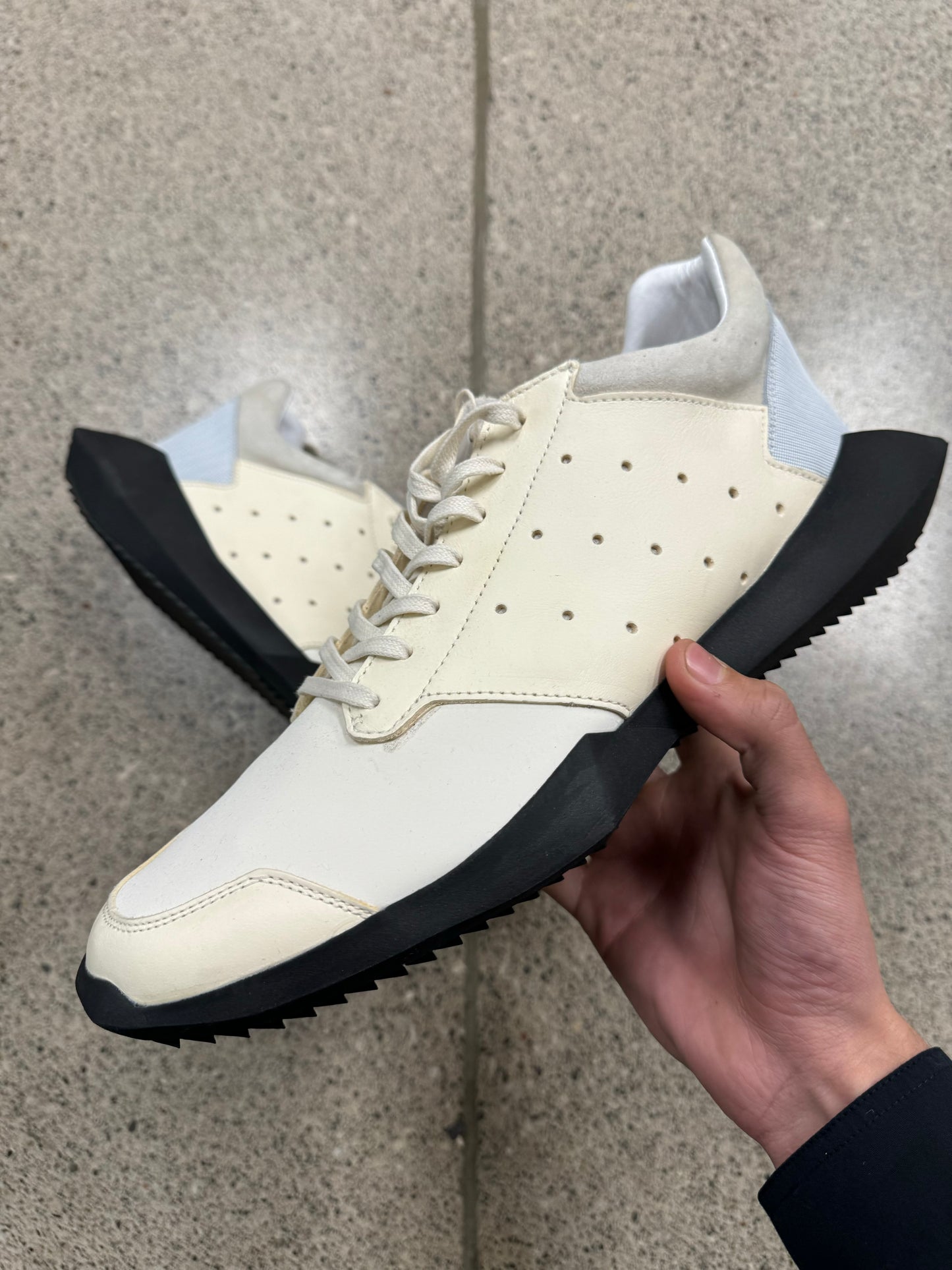 2014 Rick Owens x Adidas Tech Runner Low Top Sneakers