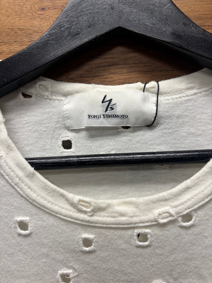 Yohji Yamamoto ‘Y’s’ White Polka Dot Short Sleeve T-Shirt
