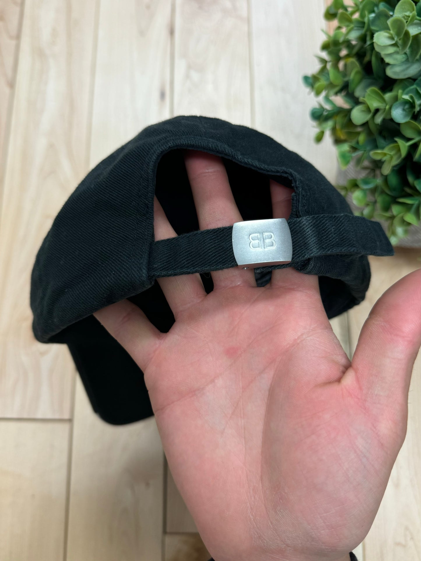 Balenciaga ‘Double Brim’ BB Embroidered Logo Strapback Hat