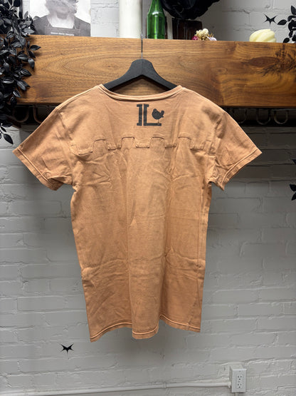 Kapital ‘Puzzle’ Sun Faded Orange Short Sleeve Cotton T-Shirt