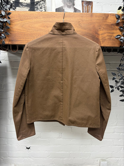 AW1999 Miu Miu High Neck Brown Cotton Trucker Jacket
