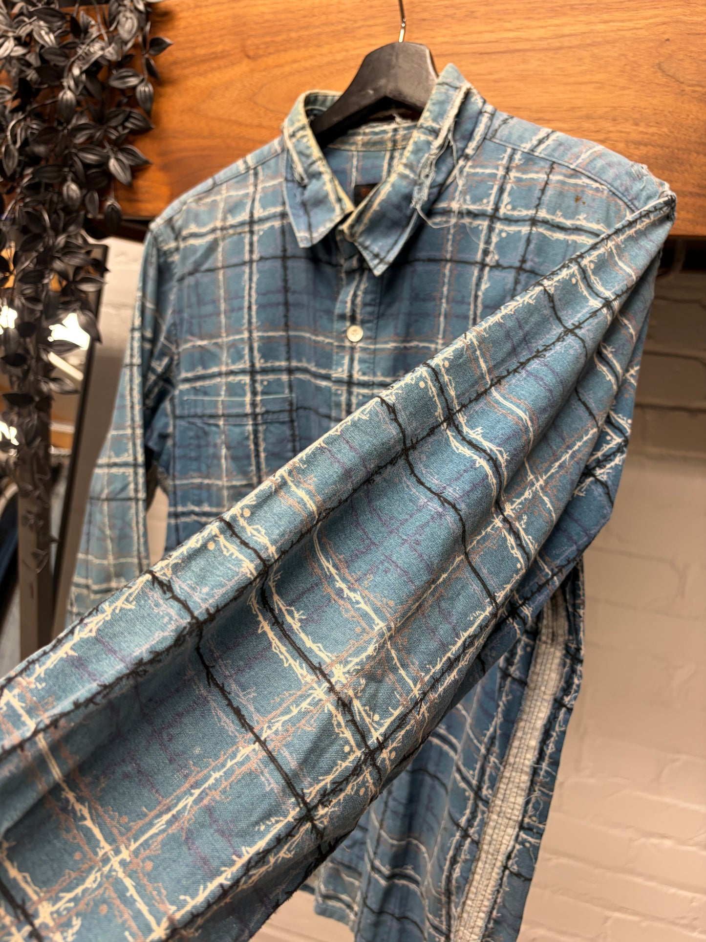 SS2003 Undercover ‘Scab’ Barbed Wire Print Plaid Flannel Shirt