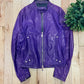 Dirk Bikkembergs Purple Calfskin Leather Moto Jacket