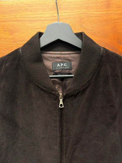 A.P.C. Dark Brown Velvet Bomber Jacket