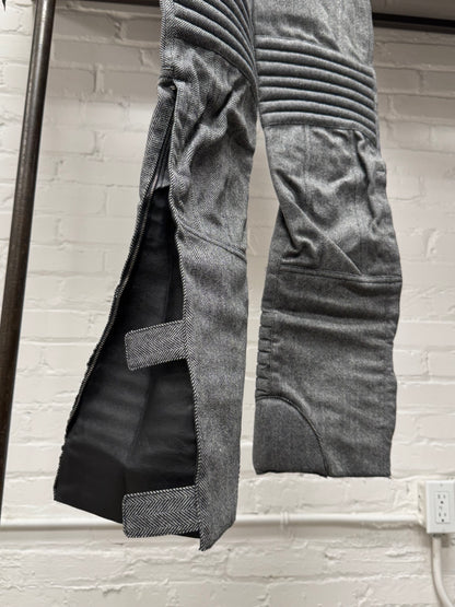 AW2000 Gucci by Tom Ford Herringbone/Leather Biker Pants
