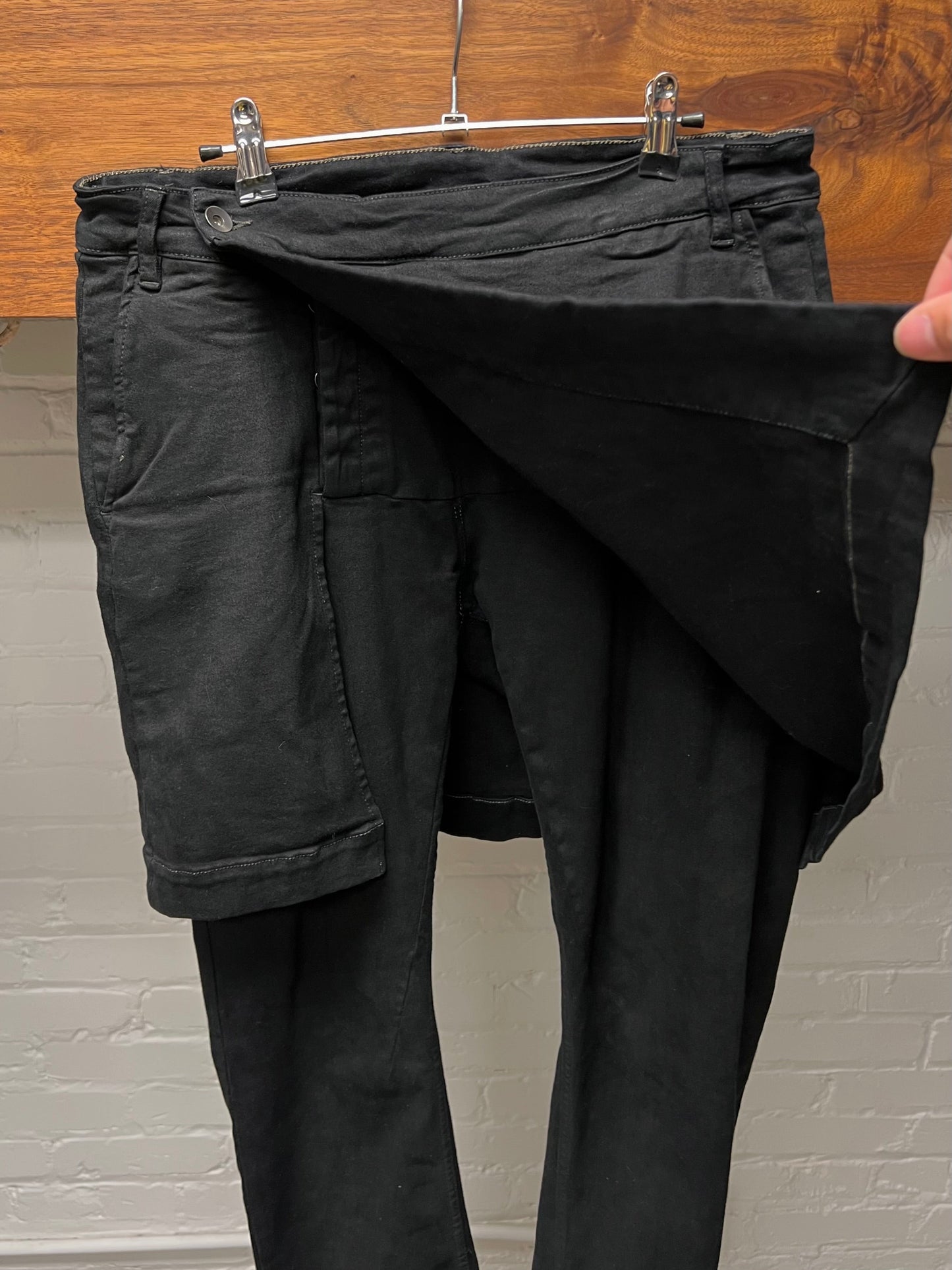 Rick Owens ‘Mastadon’ Matte Black DRKSHDW Skirted Denim