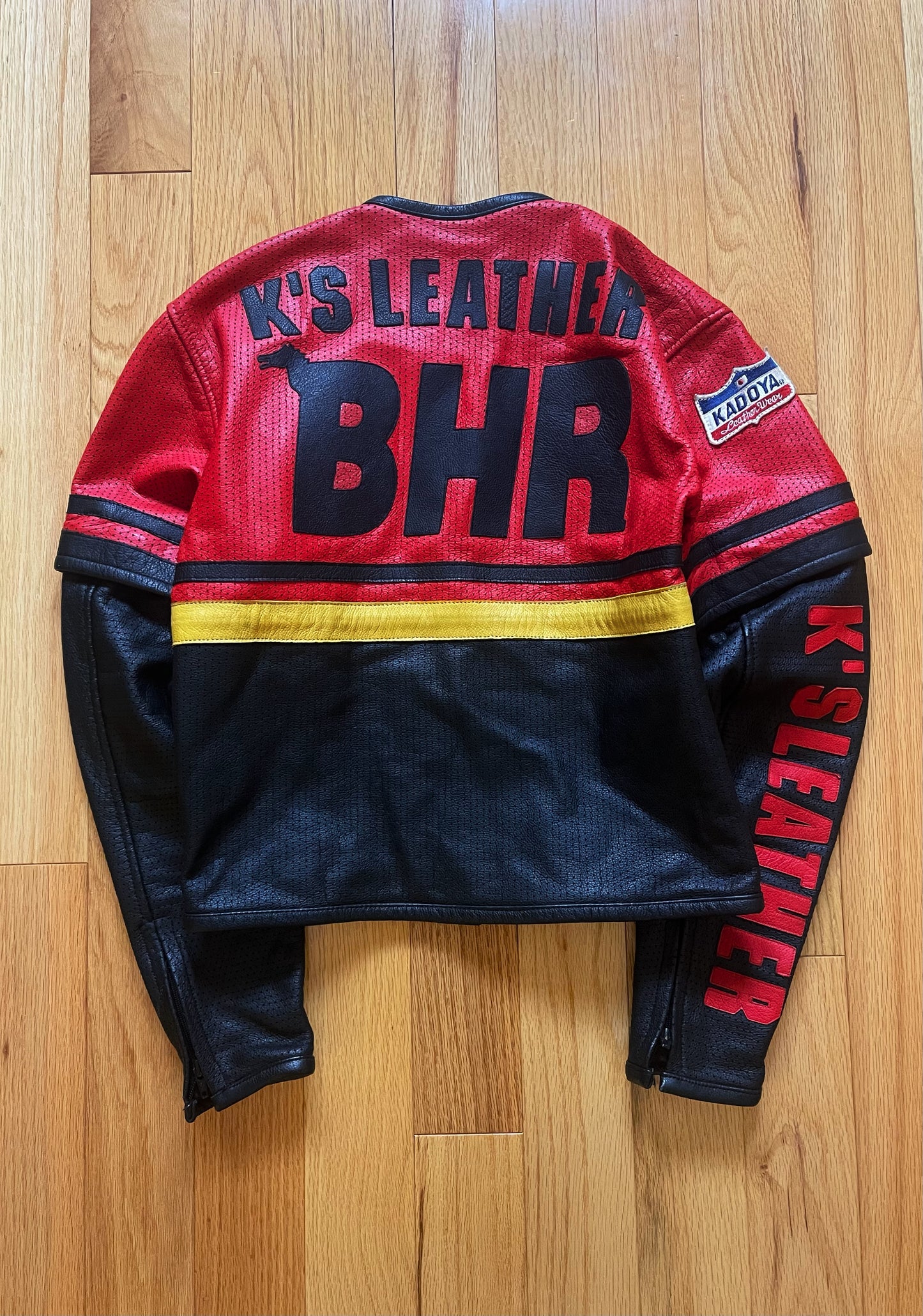 Kadoya K’s Leather ‘Blackhorse Racing Team’  Armored Leather Moto-Biker Jacket