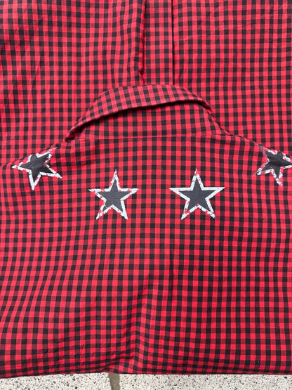 2010s Givenchy ‘Stars’ Red/Black Plaid Button Down Shirt