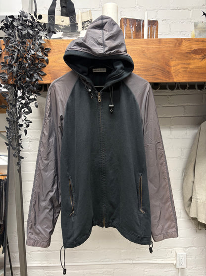 Vintage Issey Miyake Men Hybrid Cotton/Shell Reflective Grey Zip Up Hoodie
