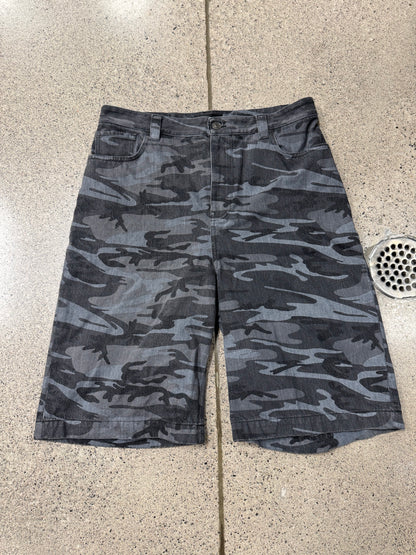 2020 Balenciaga Japan Exclusive ‘Russian Police Camo’ Oversized Denim Shorts