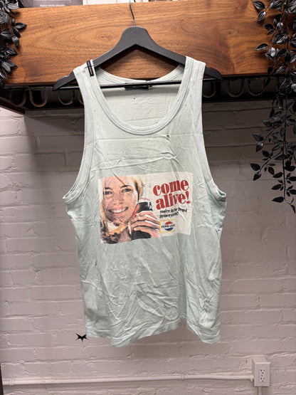 2000s Dolce & Gabbana ‘Pepsi’ Distressed Blue Cotton Tank Top