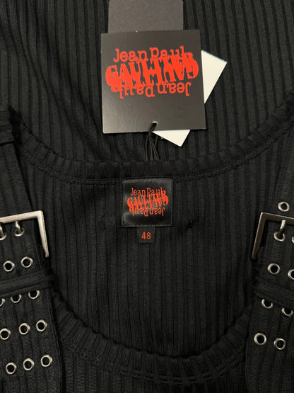 Vintage Jean Paul Gaultier Homme  ‘Shoulder Strap’ Ribbed Cotton Tank Top